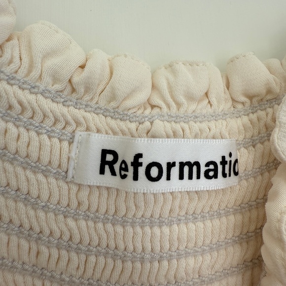 Reformation Cream Ruffled Dress - Picture 6 of 6